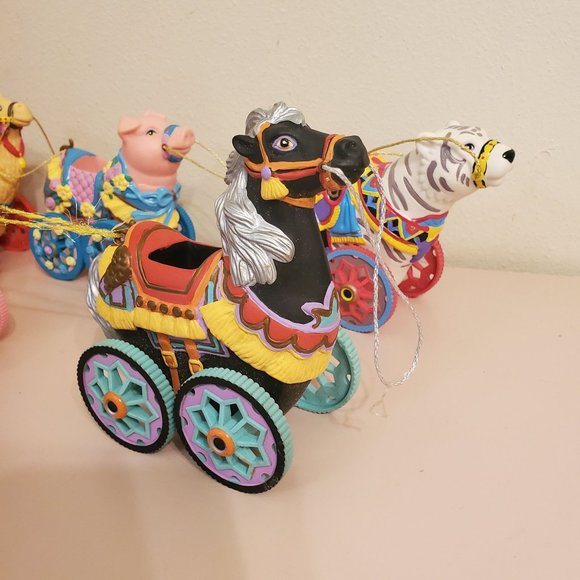 Kidkore 1998 Circus Fair Tiger Pig Zebra Pull Toy Camel Horse Vintage - Picture 4 of 8